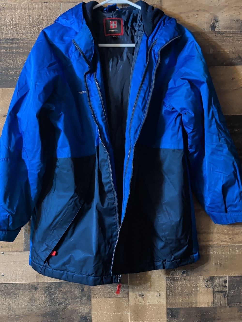 SwissGear Kids' Two-Tone Blue Hooded Rain Jacket